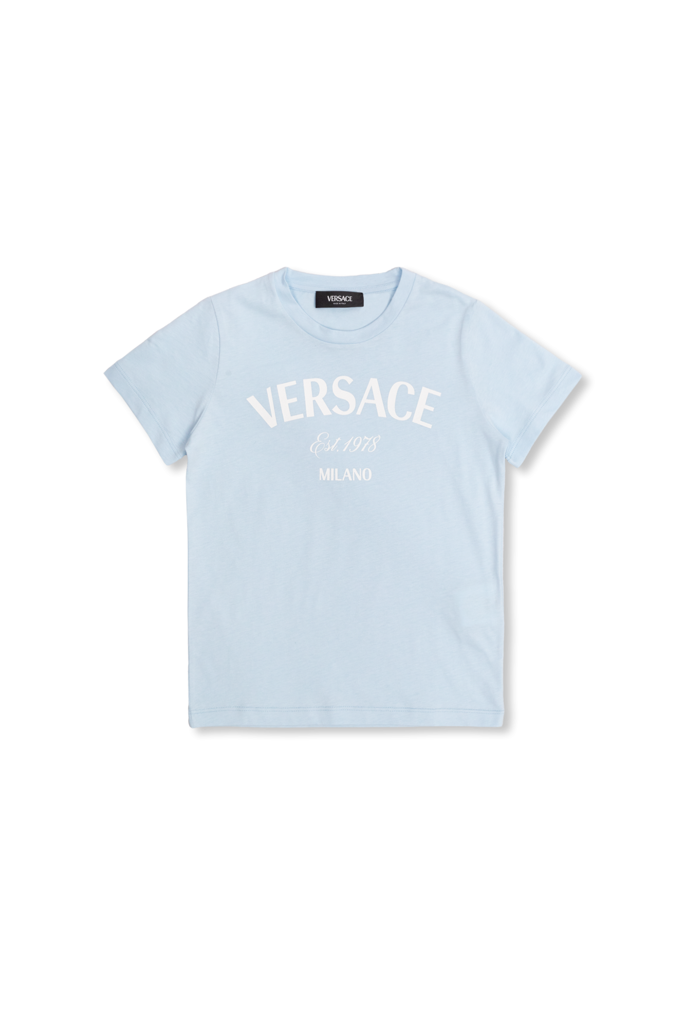 Light blue T-shirt with logo Versace Kids - Vitkac Canada